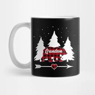 Grandson Bear Buffalo Plaid Christmas Matching Family Pajama Mug